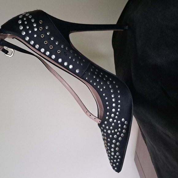 ✔Silver black & gold studded high heel With ankel strap Zigi Soho - Picture 3 of 8